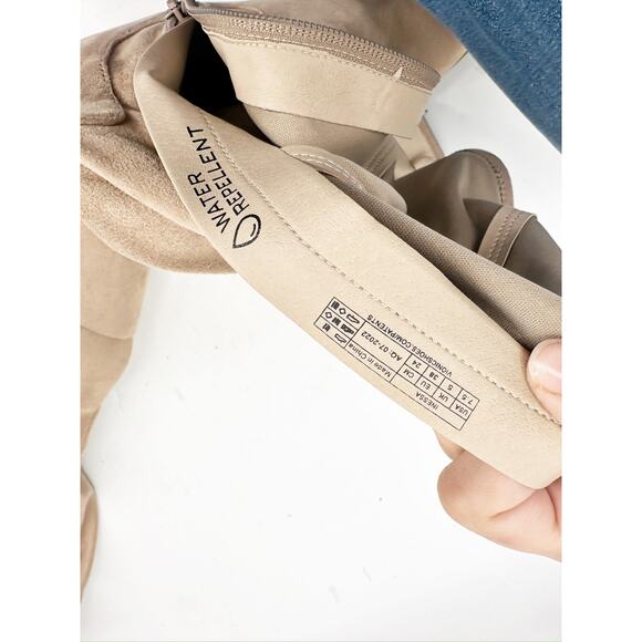 Vionic Inessa Wheat Tan Faux Suede Knee High Block Heel Boots Size 7.5 - Picture 4 of 4